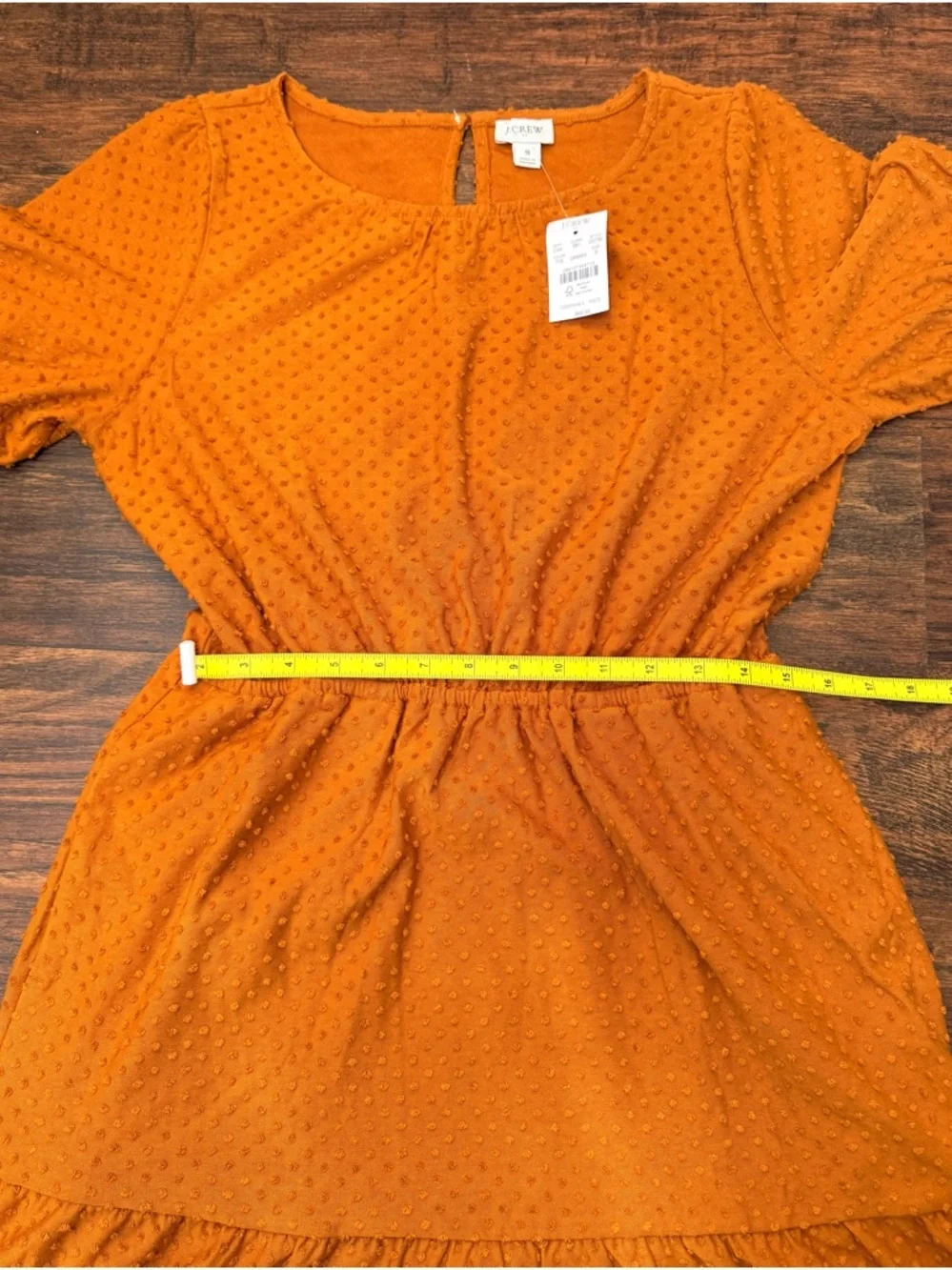 J. Crew Marigold Swiss Dot Dot Short Sleeve Polka Dot Textured Dress Sz S NWT